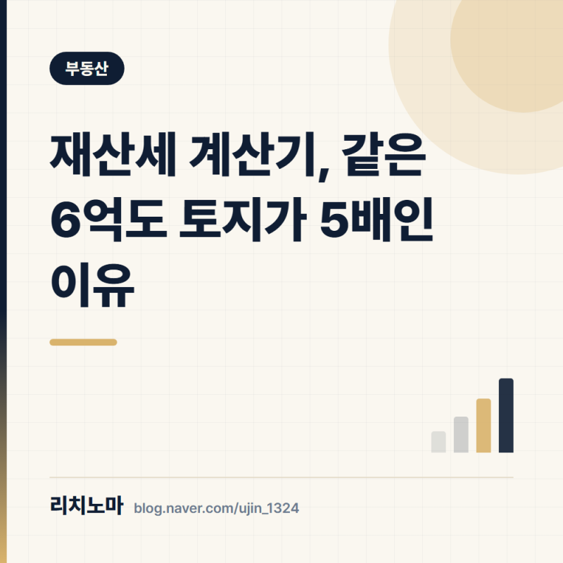 재산세 계산기, 같은 6억도 토지가 5배인 이유