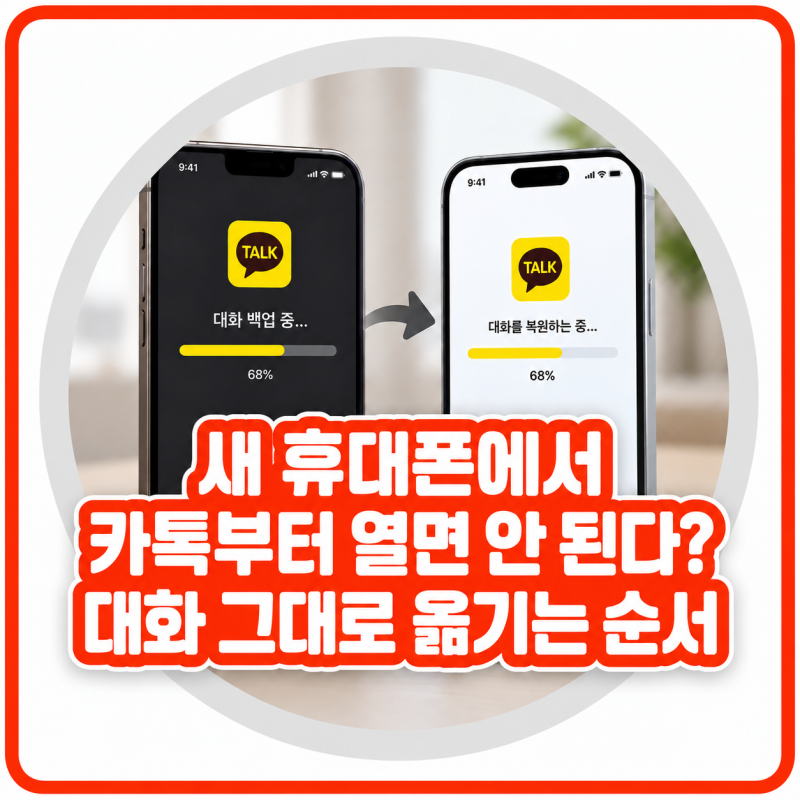 핸드폰 옮길 때 카톡 백업 방법, 새 휴대폰 대화 복원 순서