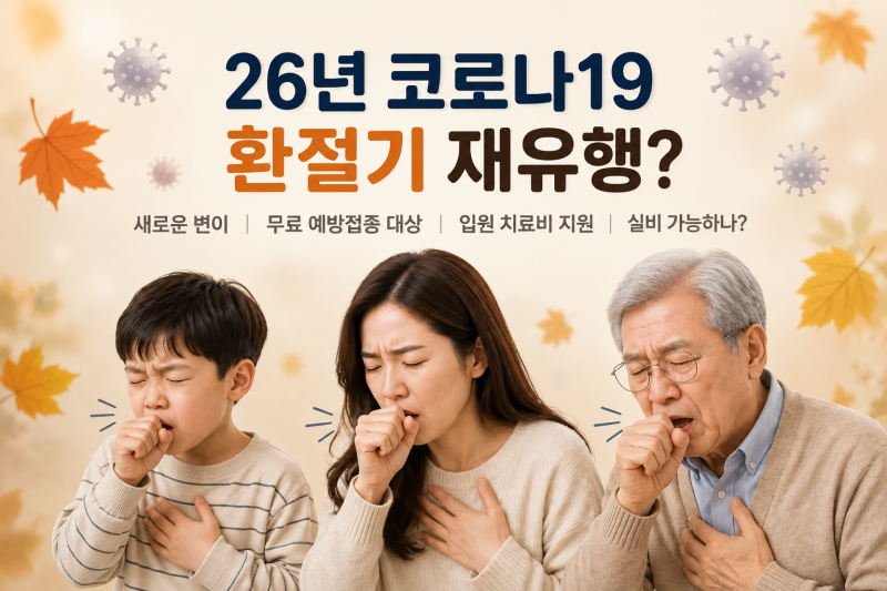 26년 코로나19 환절기 재유행｜독감·감기증상 차이비교 무료예방접종대상·시기 입원&치료비....