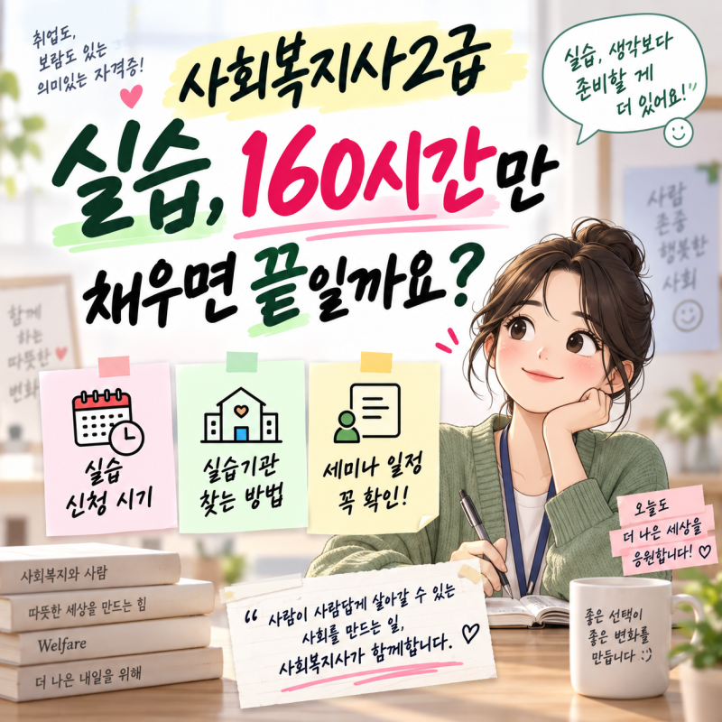 사회복지사2급 실습, 160시간만 채우면 끝일까요?