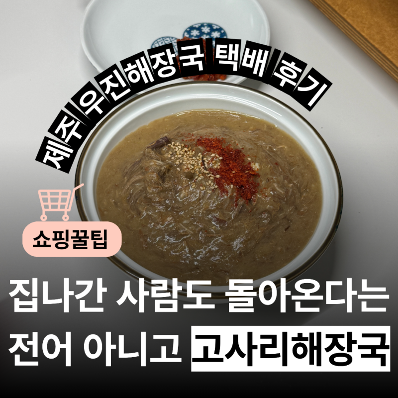 "집 나간 사람도 돌아온다는" 제주 우진해장국 택배 고사리육개장 먹는법 후기