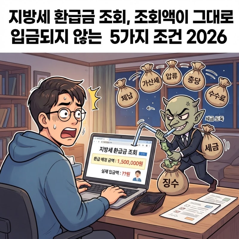 지방세 환급금 조회, 조회액이 그대로 입금되지 않는 5가지 조건 2026
