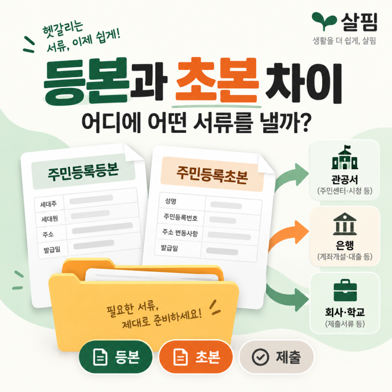 주민등록등본과 초본 차이, 어디에 어떤 서류를 내야 할까?