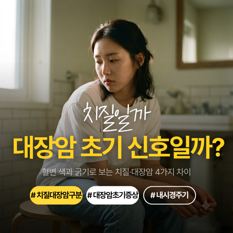 치질 대장암 구분, 휴지에 묻은 혈변 방치해도 될까? 2040이 꼭 체크해야 할 4가지 차이점과 검....