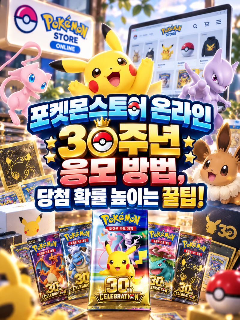 포켓몬스토어 온라인 30주년 응모 방법, 당첨 확률 높이는 꿀팁 총정리