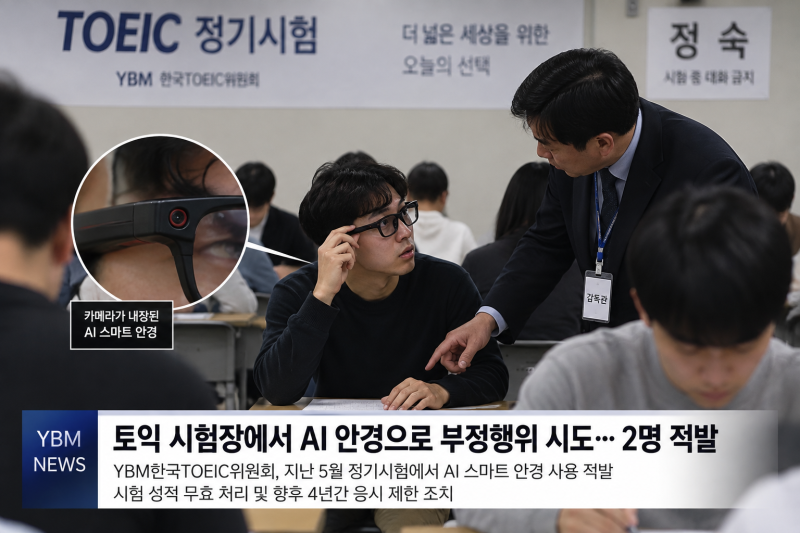 AI 안경으로 토익 시험 부정행위, 국내에서 실제로 적발됐다