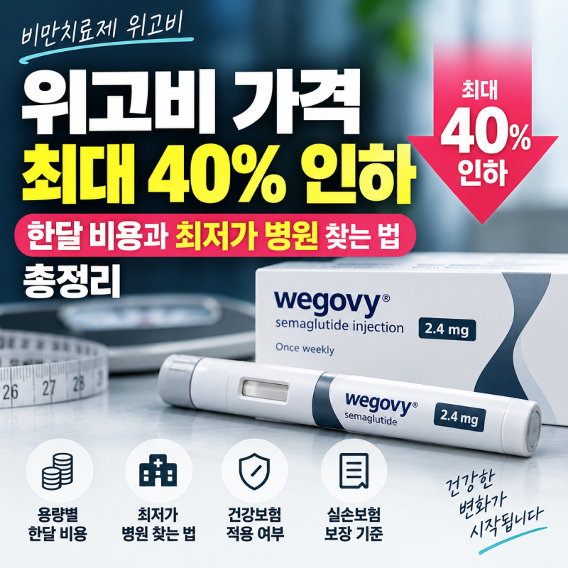 위고비 가격 최대 40% 인하 한달 비용 최저가 병원 찾는 법