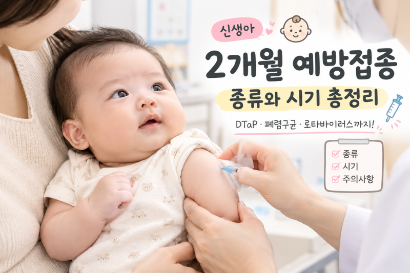 생후 2개월 아기 예방접종 총정리｜종류·접종시기·접종열까지