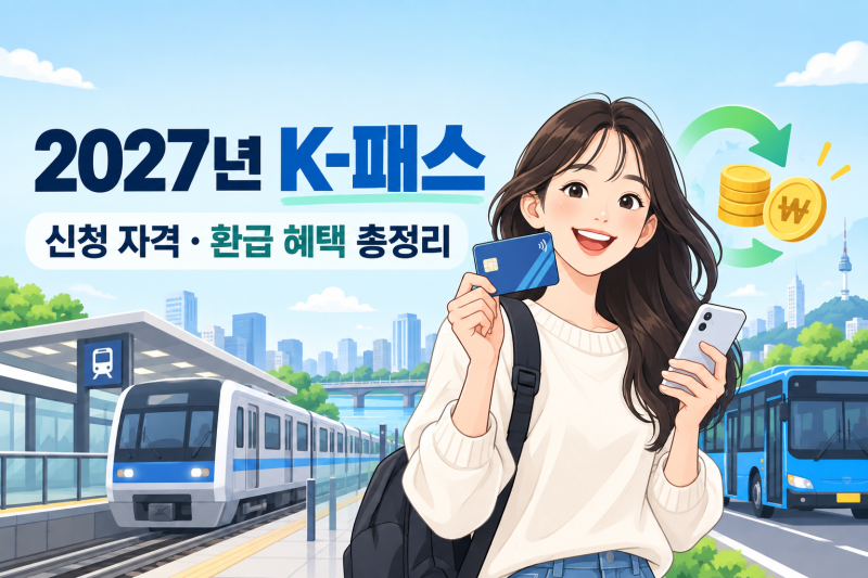 2027년 K-패스(K-Pass) 신청 자격 및 카드사별 혜택·환급 비율 총정리