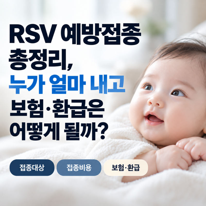 RSV 예방접종 총정리, 누가 얼마 내고 보험·환급은 어떻게 될까?