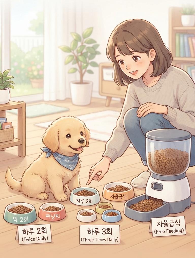 강아지 사료 하루 몇 번 줘야 할까? 성견 2회가 정답일까