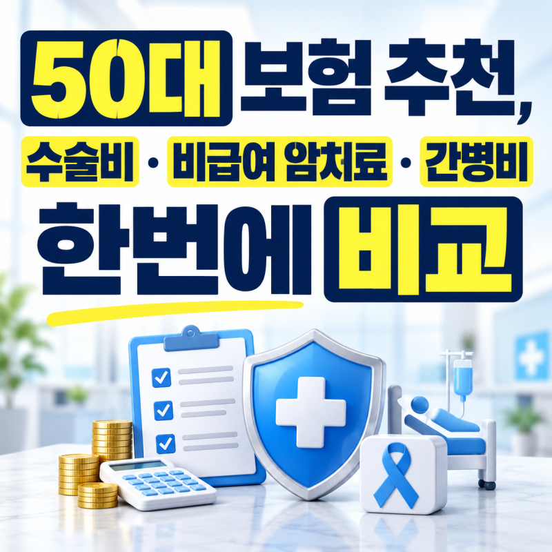 50대 보험 추천, 수술비·비급여 암치료·간병비 한번에 비교