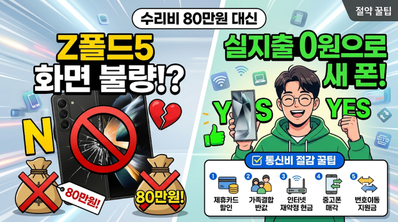 [Z폴드5 화면 고장] 신규폰 실지출 "0"