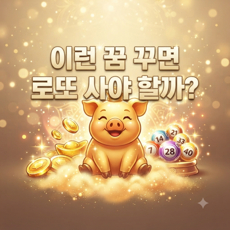 로또 당첨 꿈 10가지, 돼지꿈부터 돈벼락 꿈까지 길몽일까?