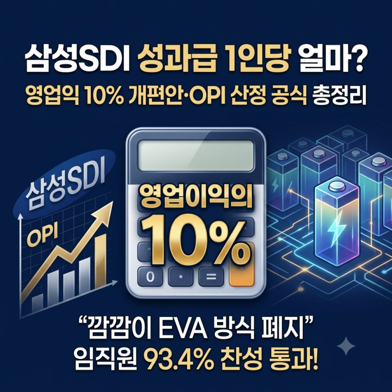삼성SDI 성과급 1인당 얼마? 영업익 10% 개편안·OPI 산정 공식 총정리