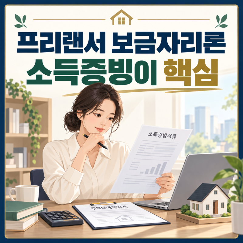 2026 프리랜서 보금자리론 소득증빙｜3.3% 사업소득·건강보험료 인정