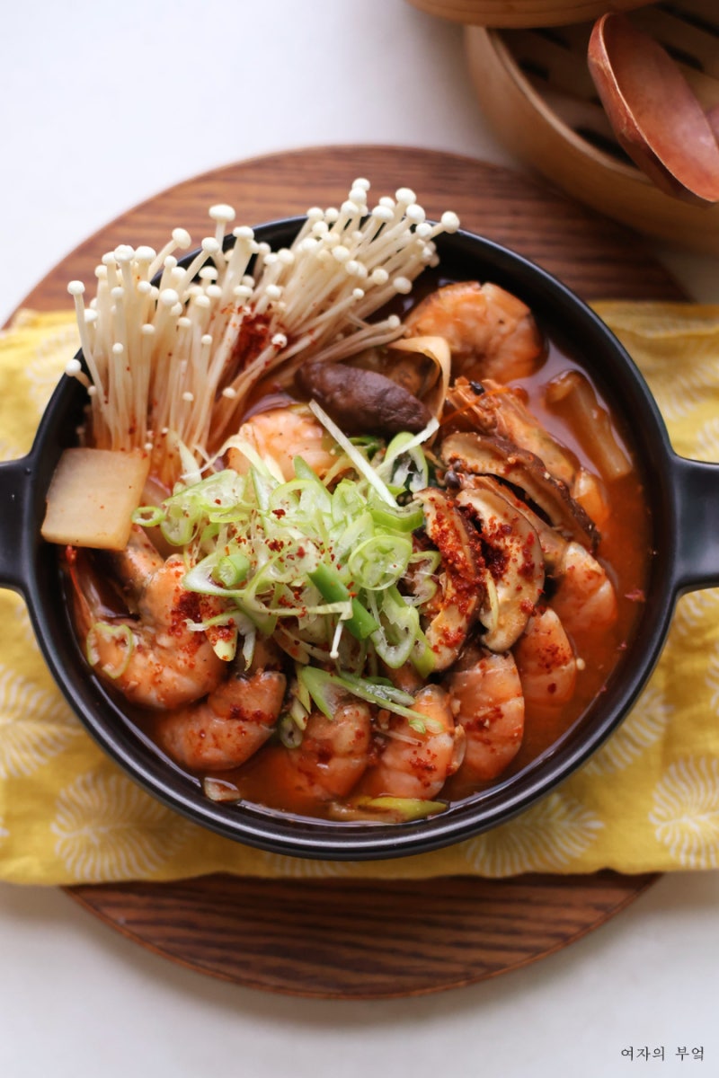 가을맛! 새우 고추장찌개 레시피 새우찌개 새우탕