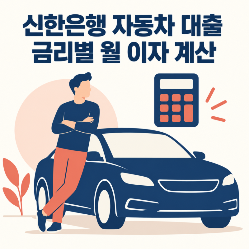 신한은행 마이카 자동차대출 금리 5.23~6.23% 월 이자 계산 방법