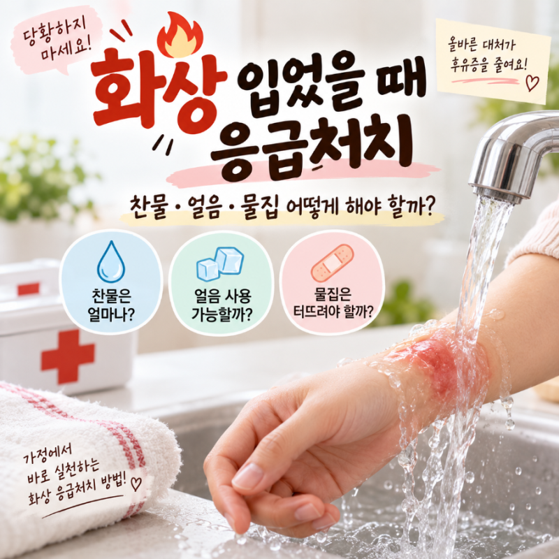 화상 입었을 때 응급처치｜찬물·얼음·물집 어떻게 해야 할까?