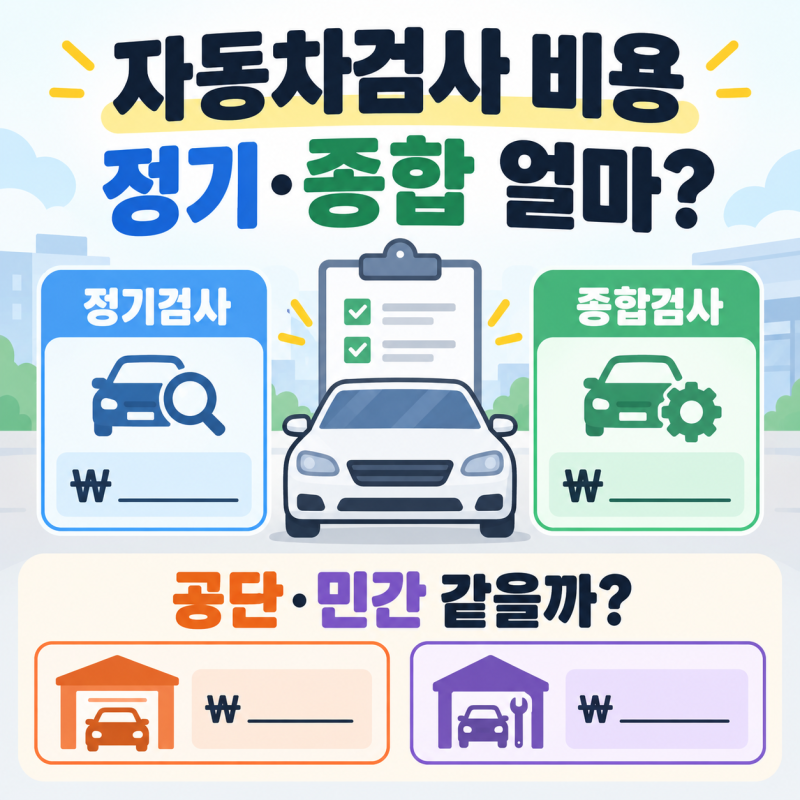 자동차검사 비용, 정기검사·종합검사 얼마? 공단·민간은 같을까?