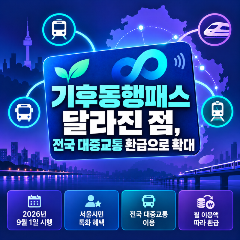 기후동행패스 달라진 점, 전국 대중교통 환급으로 확대