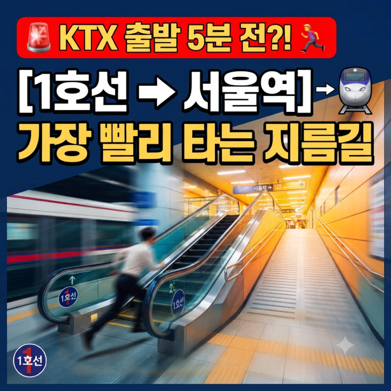 [1탄] 1호선에서 서울역 KTX 빠르게 타러 가는 법 (최적 동선 꿀팁)