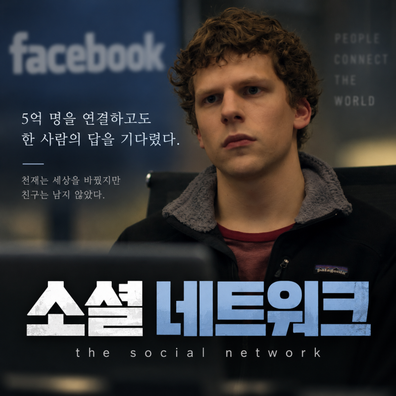 영화 소셜 네트워크 실화 결말 관람평, 5억 명을 연결하고도 한 사람의 답을 기다린 마크