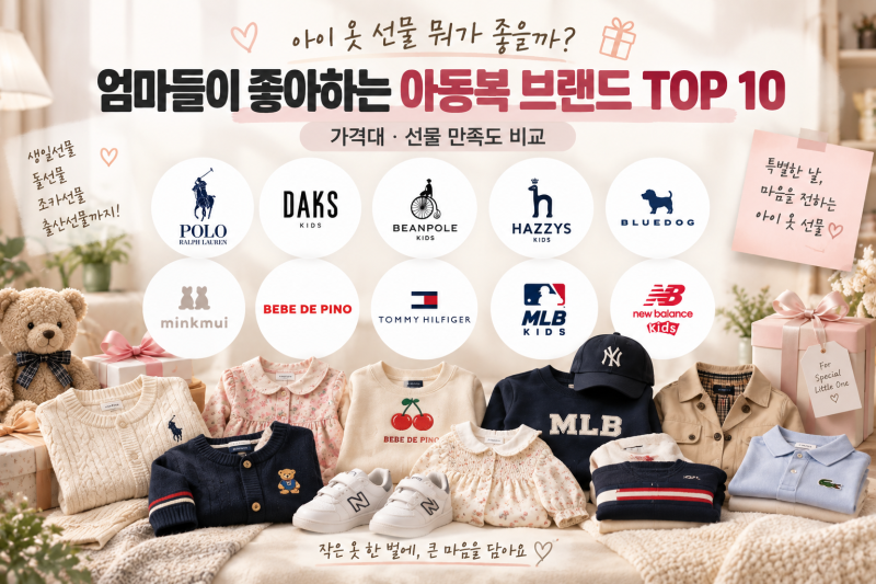 아이 옷 선물 뭐가 좋을까? 엄마들이 좋아하는 아동복 브랜드 TOP 10｜가격대·선물 만족도 비....