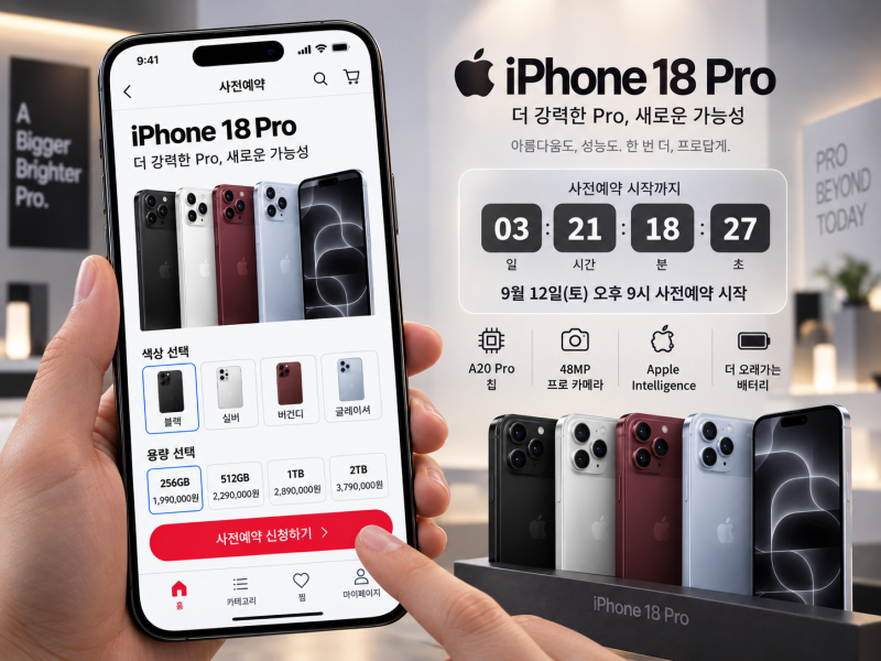아이폰18 프로 출시일·출고가 199만원부터 — 9월 12일 사전예약 전 반드시 확인할 5가지