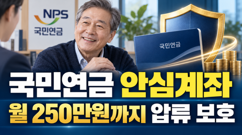 국민연금 안심계좌, 연금 압류 걱정될 때 월 250만원까지 보호받는 방법