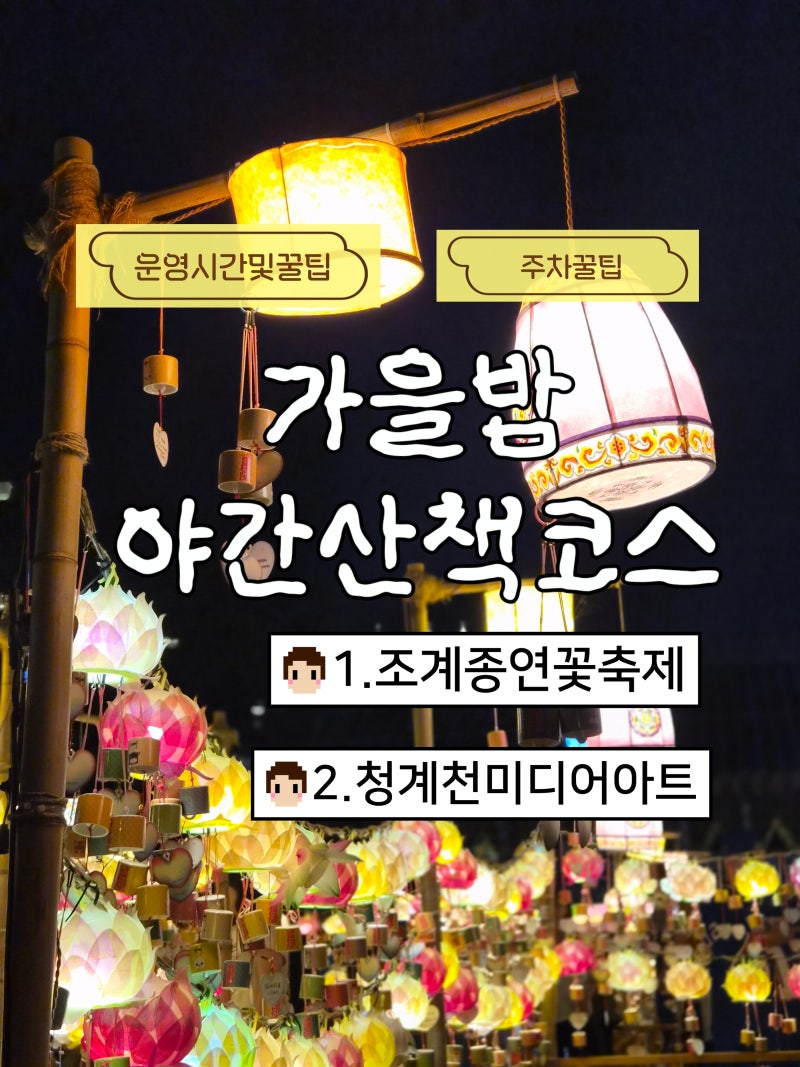 9월 야간에 못 가면 후회하는 서울 밤산책 코스 조계사 연꽃축제 , 청계천 광교 미디어아트