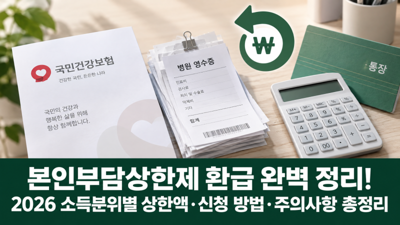 본인부담상한제 환급 완벽 정리! 2026 소득분위별 상한액·신청 방법·주의사항 총정리