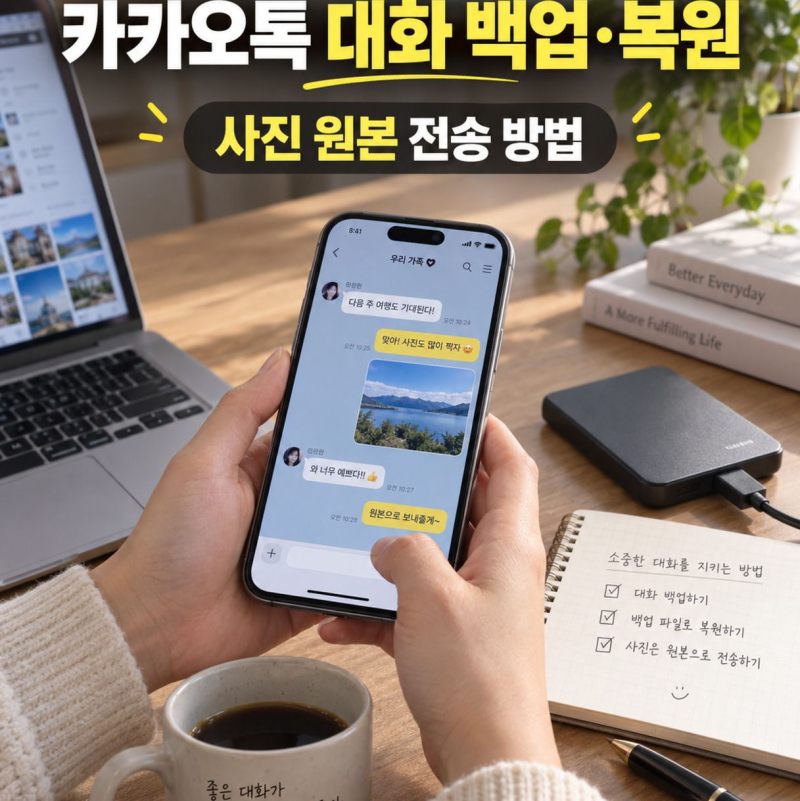 카카오톡 대화 백업·복원과 사진 원본 전송 방법