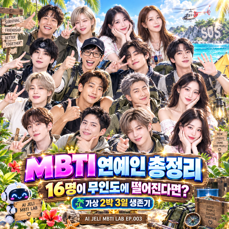 MBTI 연예인 총정리｜박보검·아이유·유재석·BTS(RM·뷔·진·지민·슈가)·장원영 등 16명이 무....