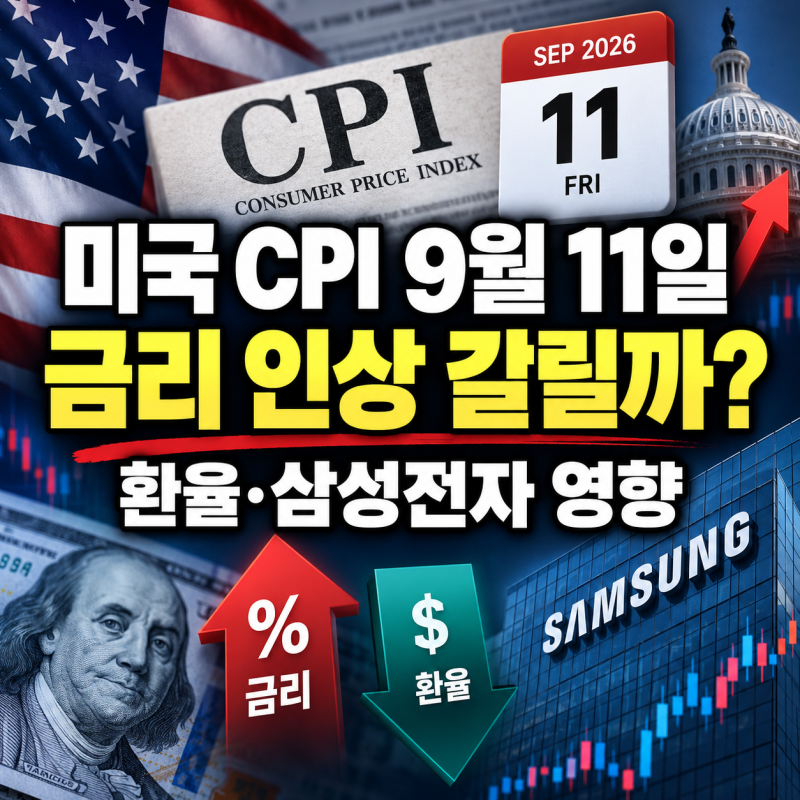미국 CPI 발표 9월 11일, 예상치·발표시간과 금리·환율·삼성전자 영향