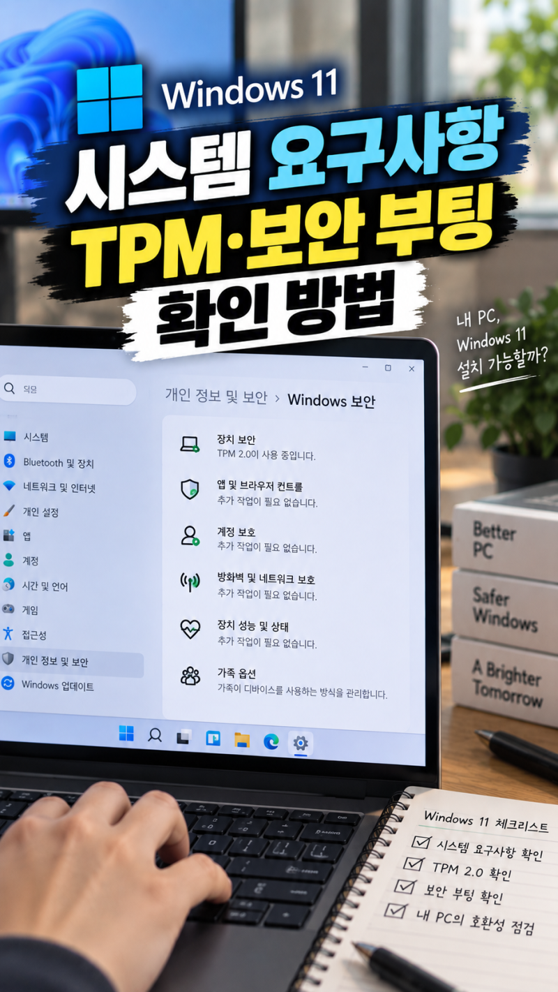 Windows 11 시스템 요구사항과 TPM·보안 부팅 확인 방법