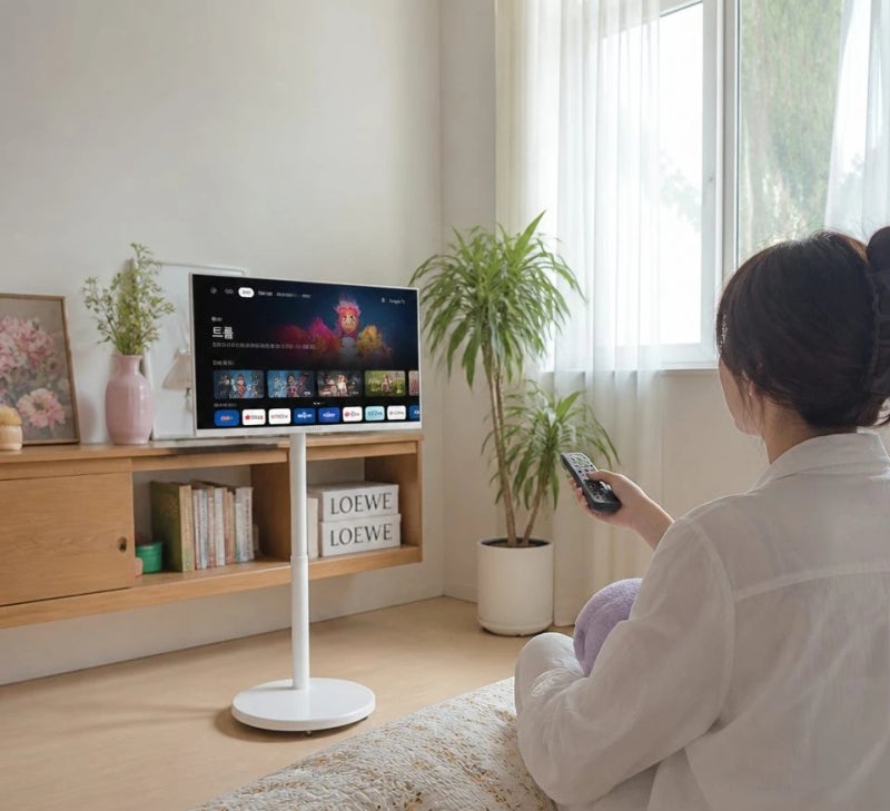 와이드무빙뷰 삼탠바이미V3 셋트 32인치 QLED 화이트 가성비 이동식 스마트 TV 추천템