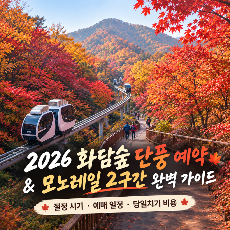 2026 화담숲 단풍 시기 예매 정리: 예약 방법부터 모노레일 2구간·당일치기 경비까지