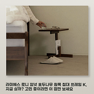 라미에스 K 침대 프레임, 호두나무 원목의 진짜 장단점