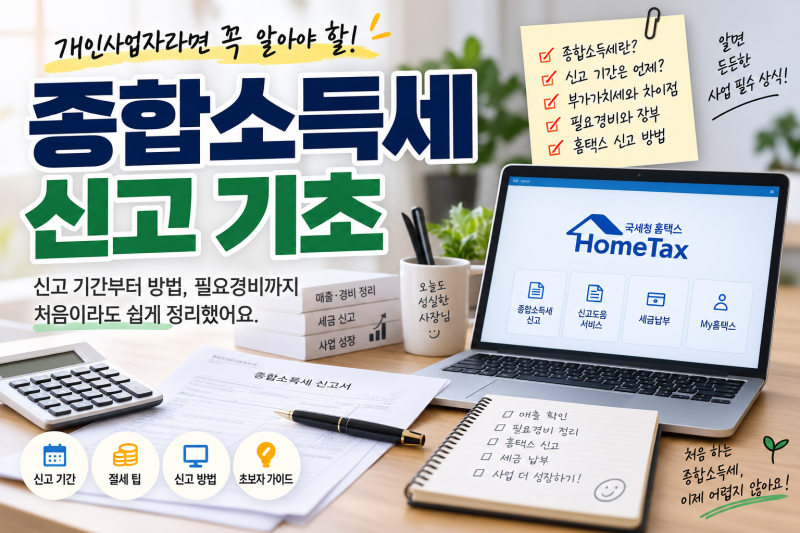 개인 사업자 종합소득세 기초 신고기간 방법