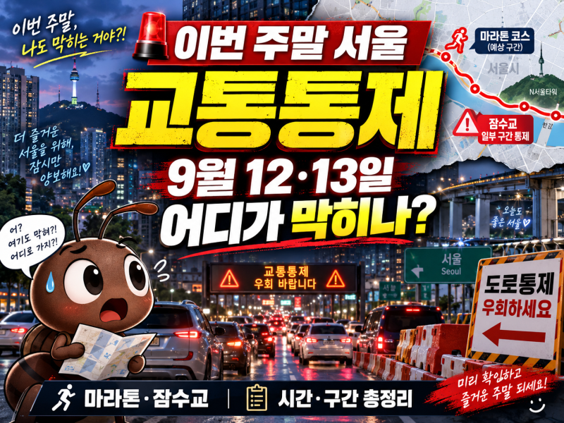 이번 주말 서울 곳곳 막힌다｜9월 12·13일 교통통제 시간·구간 총정리