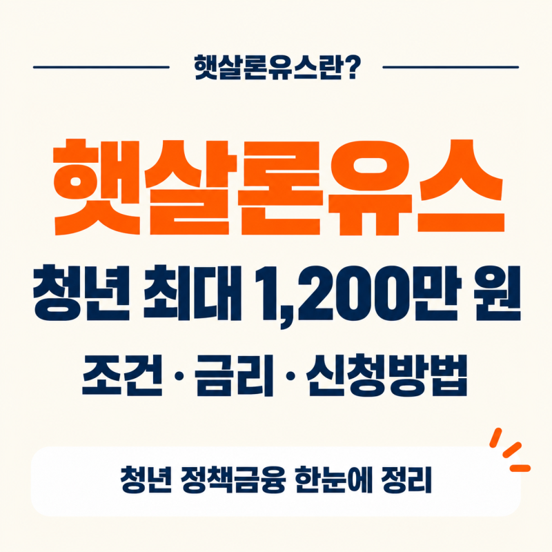 햇살론유스란? 청년이 최대 1,200만 원 받는 조건·금리·신청방법