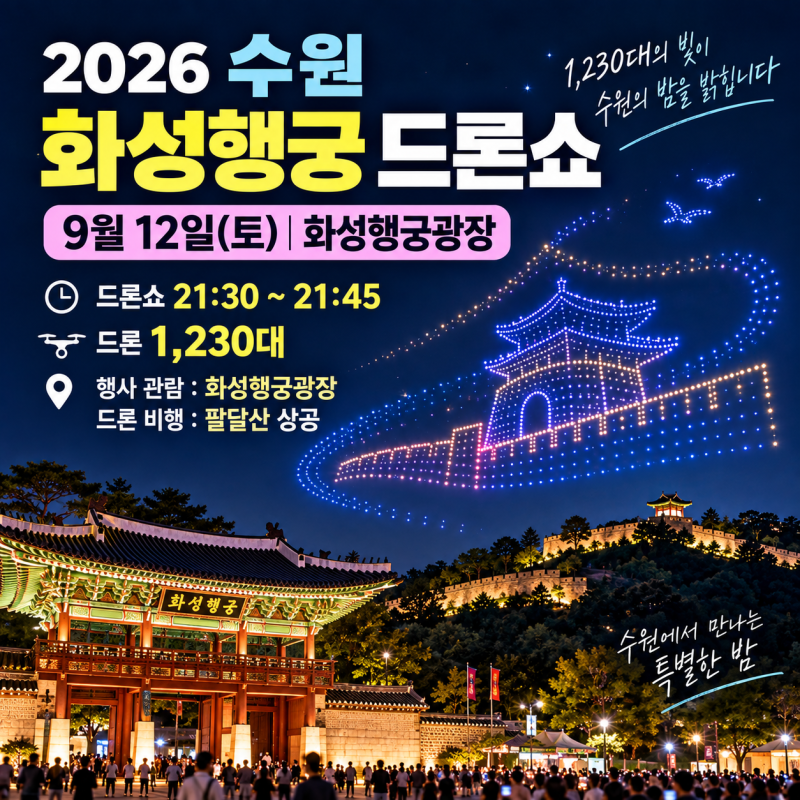 화성행궁 드론쇼 9월 12일｜1,230대 시간·공연 일정