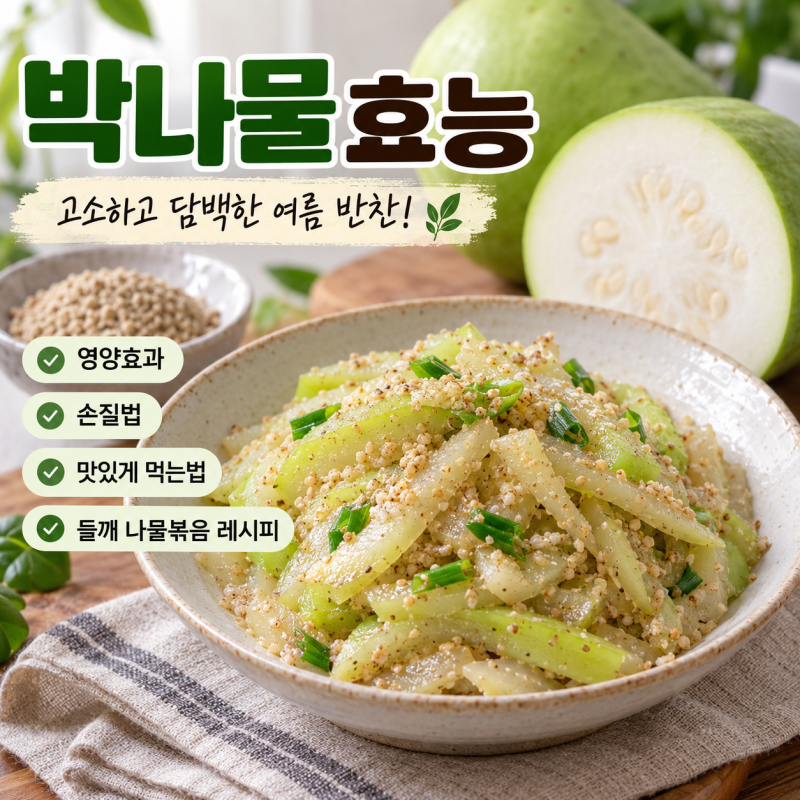들깨 박나물볶음 레시피 박 손질법 쓴맛없이 박볶음 효능정리