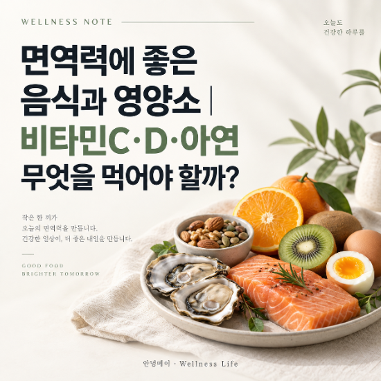 면역력에 좋은 음식과 영양소｜비타민C·D·아연 무엇을 먹어야 할까?