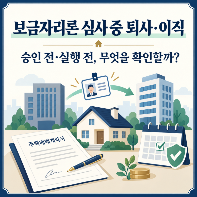 보금자리론 신청 후 퇴사·이직하면?｜승인 전·실행 전 소득심사