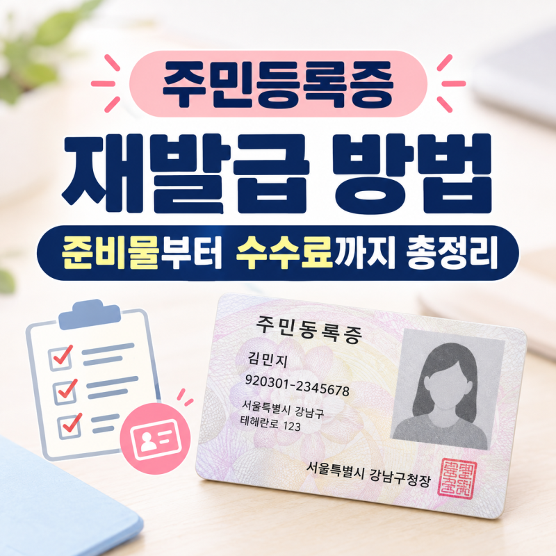 주민등록증 재발급 방법, 준비물부터 수수료까지 총정리