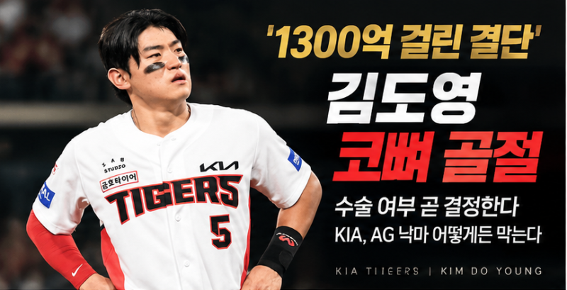 ‘1300억 몸값’ 김도영 코뼈 골절…아시안게임 출전 가능할까