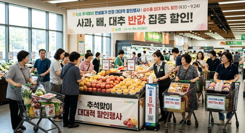 추석 장보기 꿀팁 농협 하나로마트 반값 할인 일정 총정리