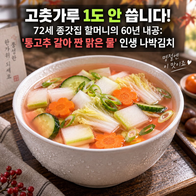 "고춧가루 넣으면 텁텁해서 못 먹습니다!" 72세 할머니의 60년 내공 나박김치 황금레시피